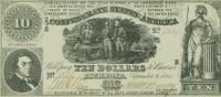 p29b from Confederate States of America: 10 Dollars from 1861